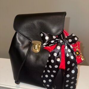 Black Backpack w/ Mini Bag Charm